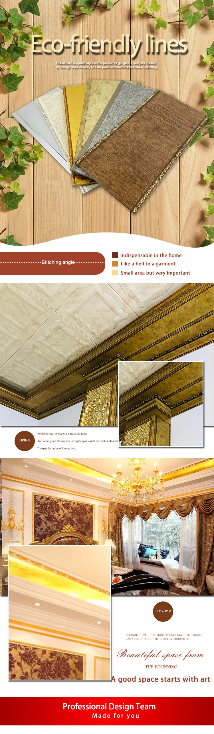 New Style PS Decorative Ceiling Cornice Frame Curtain Line Accessories for Interior Window Decoration